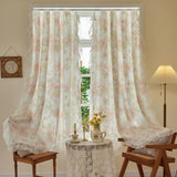 Popxstar Lace gauze curtains French window Vintage Lace Sheer Home Decor Luxury curtain Pastoral style girl Clasp curtain