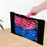 Popxstar  Elastic Storage Net Pocket Home Kitchen Cabinet Door Adhesive Sundries Bags Trunk Pocket with Nylon Fastener Tape Car Organizer