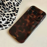 Retro Brown Amber Pattern Shockproof Protective Phone Cover Case for iPhone 17 16 15 14 13 12 11 Pro Max Plus Air