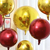Popxstar 2/5PCS 18/22/36inch Foil Sphere Balloons 4D Balloons Glod Silver Rose Gold Big Round Mylar Balloons for Birthday Party Decor