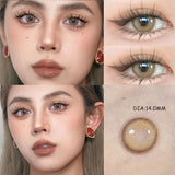 Popxstar   2PCS 1New colored contact lenses for natural eyes Brown Colored LensBlue contact Beauty Pupil Makeup 1 Year Fast Shipping