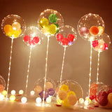 Popxstar 1Set Led Balloon With Column Stand Luminous Transparent Bobo Balloons Stand LED String Lights Wedding Birthday Party Decoration