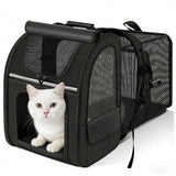 Cat Carrier Backpacks Expandable Cat Backpack with Shade Cover, Breathable Mesh Pet Carrier Backpack Bag for Travel Hiking Campi