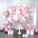 Popxstar  Coquette Birthday Decoration Pink White Bow Latex Balloon Set Foil Bow Balloon Girls Women Pink Bow Party Wedding Decor Supplies