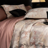 Popxstar  Premium 1000TC Egyptian Cotton Yarn-dyed Jacquard Luxury Bedding Set Duvet Cover Flat/Fitted Bed Sheet Pillowcases 4Pcs