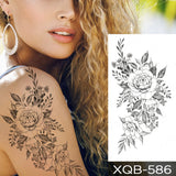 Popxstar Waterproof Temporary Tattoo Sticker snake flower rose Flash Tatoo sexy Arm Large Size Black Wrist Fake Tatto For Body Art Women