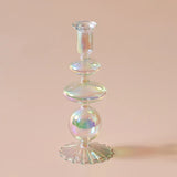Popxstar Glass Candle Holder Home Decor Nordic Rainbow Vase Flower Table Living Room Decoration Candlestick Holder for Wedding