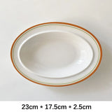 Popxstar  Ceramic Oval Dish Plates Korean  Style Striped Porcelain Dinnerware Vegetables Fruit Salad Pasta Breakfast Plates Kitchen Dishes