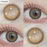 Popxstar  -With 1bottle Lens Liquid Lens Solution 2pcs Myopia Colored Contact Lenses for Eyes Big Black Lens Brown Beauty Pupils