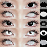 Popxstar  Cosplay Blind Black Lenses Anime White Eye Color Lens Halloween Vampire Lenses Cosmetic Colorful Multicontacts Red Lens