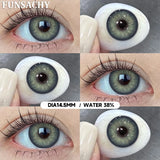 Popxstar  1 pair Green Color Series Contact Lenses for Eyes Natural Blue Lenses Eye Makeup Beauty Pupils Yearly Use Cosmetics Len