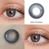 Popxstar 1 Pair 14mm Colored Contact Lenses For Eyes Fashion Natural Brown Lenses Small Beautiful Pupil with Myopia Degree Yearly Use