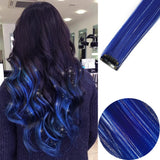 Popxstar 6pcs/pack Colored Party Highlights Clip in Hair Extensions for Girls 22 inches Multi-colors Straight Hair Synthetic Hairpieces