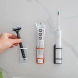 Popxstar Wall-Mounted Electric Toothbrush Holder Holder Punch-Free Razor Holder Storage Shelf Toothbrush Organizer Bathroom Accessories