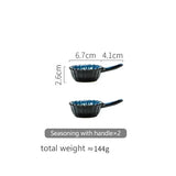 Popxstar  European Ceramic Tableware Set Blue Chrysanthemum Shape Rice Soup Bowl Dish Fruit Plate Creative Retro Kitchen Utensils