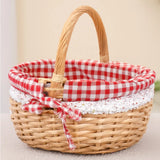 popxstar New Wicker Egg And Fruit Basket Storage Basket Handheld Outdoor Picnic Basket Egg Basket Flower Basket Gift For Best Friend