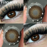 1 Pair Yearly New Korean Natural Lenses Color Contact Lenses Eyes Black Beautiful Pupil Brown Eye Contacts Cosmetic Len
