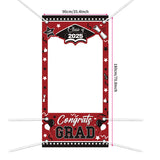 Popxstar 1PC 2025 Graduation Photo Booth Prop Frame Banner for Class of 2025 Graduate Party Shooting Photo Background Prop Decor Supplies