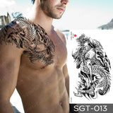 Popxstar Large Chest Waist Shoulder Back Waterproof Temporary Tattoo Sticker Lace Gemstone Flower Fake Tatoo Underboob Body Art For Women
