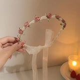 Popxstar 1pcs Elegant Bridal Girls Headband Imitated Pearl Hair Headdress Flower Wreath Bride Garland Head Hoop Wedding Headbands Fashion