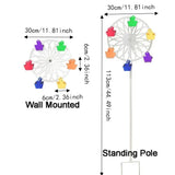 Simple Iron Ferris Wheel Bird Feeder Wall Mounted Decorative Garden Bird Feeder Weatherproof Rotating Garden Stake for Patio
