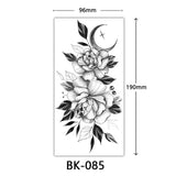Popxstar Black Flower Tattoo Stickers for Hand Arm Waterproof Temporary Tattoos for Women Butterfly Fake Tattoo Sleeve Tatoos Girls