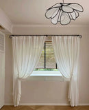 French Retro Dome Curtains for Arched Doors Carved Windows Gauze Partitions Living Room Study American Style Drapes Yarn