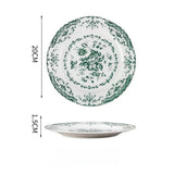Popxstar 8/10in Vintage French Rose Ceramic Dinner Plate for Household Use Pasta Salad Dim Sum Western Dinner Plate Home Art Tableware