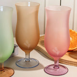 Popxstar  Pastel Frosted Glass Goblets Drinkware Home High-footed Cups Home Kitchen Party Bars Cocktail Glasses Beverage Juice Decor Gifts