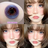 Popxstar  -2pcs/pair Gray Colored Contact Lenses for Eyes Beauty Purple Halloween Makeup Lens Natural Look Brown Blue Big Eye Lens