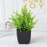 Popxstar 1pc Fake Plant Black Pot, Mini Artificial Eucalyptus Potted Plant for Indoor Home Office Farmhouse Bathroom Table Decorating
