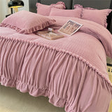 Popxstar Carved Milk Velvet Bedding Set High Weight Thicken Warm Four Piece Set Quilt Cover Bed Linens Bedspread Pillowcase Bedroom Decor