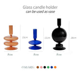 Popxstar Taper Candle Holders Glass Candlesticks for Home Wedding Table Decoration Glass Vase Table Bookshelf Candles Stand