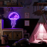 Enchanting Purple Jellyfish Neon Light - Wall Art for Bedroom & Dining, Perfect Birthday Party Decor & Teen Girl Gift