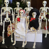 Popxstar Skeleton Halloween Decorations 40cm Posable Funny Lifelike Plastic Skeletons for Haunted House Graveyard Scene Party Props Decor