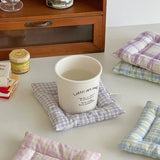 Popxstar  Home Decoration Coasters Dining Tables Square Insulation Pads Handmade Fabrics Heat-resistant Coffee Shop Tabletop Decoration