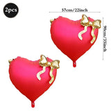 Popxstar  Heart-shaped Foil Balloon with Bow for Women Birthday Party Weddings Baby Shows Valentine's Day Anniversary Photograph  Decor