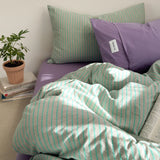 Popxstar  Simple Style Bedding Set Nordic Striped Duvet Cover Set 100% Cotton Flat Sheet Single Twin Size Double Bed Sheet Set For Bedroom