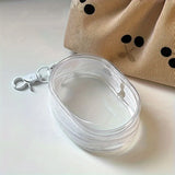 Popxstar Portable Mini Clear Zipper Storage Bag - Space-Saving Organizer for Earphones & Chargers, Versatile with Handy Keychain Loop