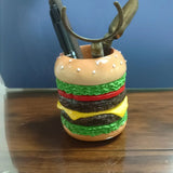 Popxstar Hamburger Pen Holder Pencil Holder for Desk Hamburger Handmade Pencil Holder Bedroom Desk Organizers Desk Accessories Decoration
