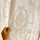 French Romantic Retro Curtains for Palace Villa Heavy Jacquard Relief Lace Classical Style Light Blocking High End Luxury Drapes