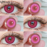 1 Pair Anime Pink Lenses for Eyes Cosplay Lenses for Halloween Nezuko Colorcon y2k Eye Contacts