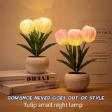 Popxstar LED Tulip Lamp Night Simulation Flower Atmosphere Desk Light Room Table Decoration Lamp Gift for Girl friend