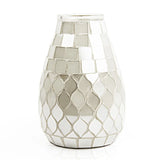 Popxstar  Pastel Mosaic Glass Vase for Hydroponic Pothos & Small Flowers - Modern Home/Office Desk Decor with Minimalist Artistry