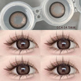 Popxstar  2Pcs Colored Contact Lenses Myopia Degree -0.00 to -8.00 Flower Talk Brown Eyes Beauty Pupil Gray Makeup Soft Lenses