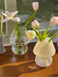 Popxstar Glass Vase Home Decoration Lamp Flower Vase Mushroom Vases Decorative Vase Hydroponic Vase Tealight Holder Aesthetic Room Decor