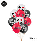 Popxstar  Casino Party Decoration Dice Balloon Lucky 7 Foil Balloon Latex Poker Balloons Casino Poker Party Las Vegas Wedding Decorations