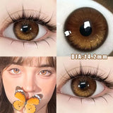 Popxstar  2Pcs Brown Colored Contact Lenses with Prescription Myopia Degree0.00-8.00 Nature Lens Eye For Year New Hot Sale