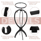 Popxstar 2PCS Wig Stand Collapsible Wig Holder Durable Wig Display 13.8 Inch Tool Travel Wig Stand for All Wigs