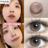 Popxstar  -Pink Contact Lenses Myopia Color Contact Lenses for Eye with Diopters Natural Grey Brown Eye Color Lenses Blue Lens 2PCS